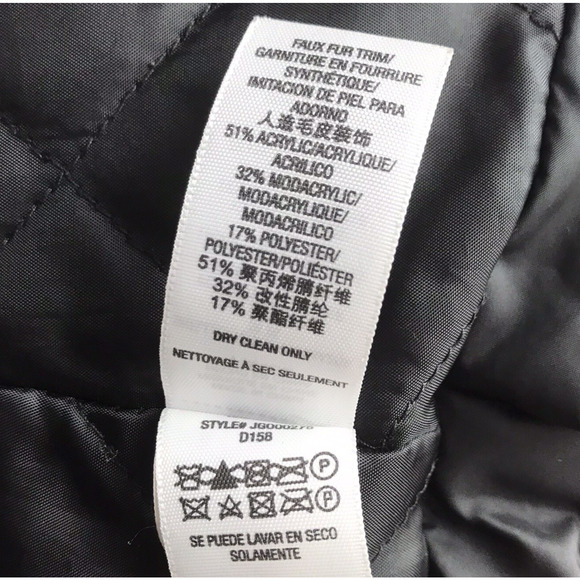 Juicy Couture Puffer Coat Jacket Feather Down Hooded Pockets Black Size Large - Picture 13 of 13